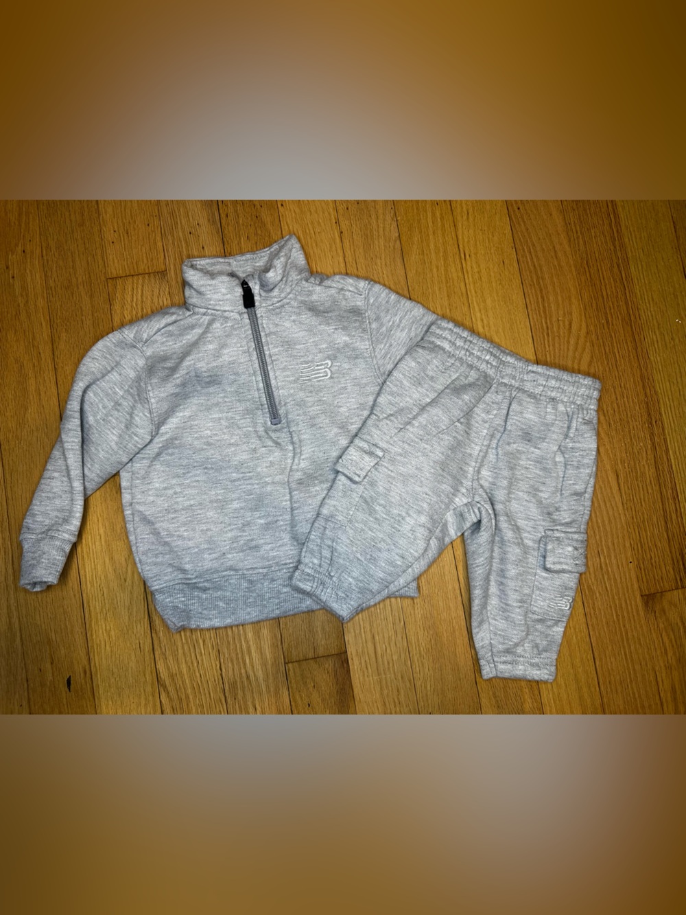 New Balance Gray Infant Two-Piece Sweat Set 0-3M